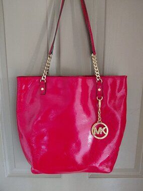 Michael Kors Red Shoulder Bag/Tote with COA